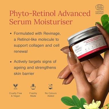 Juicy Chemistry: Phyto-Retinol Advanced Serum Moisturiser, 50 g | Anti-ageing Serum Powerhouse for Smoother, Softer and Glowing Skin | Vegan Serum for Face