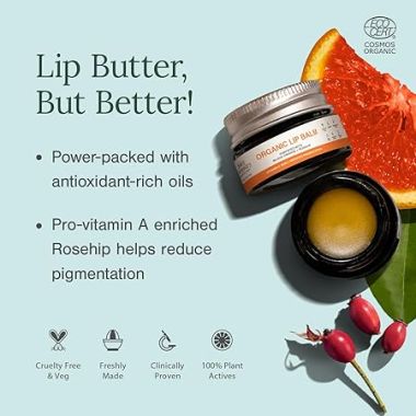 Juicy Chemistry: Blood Orange & Rosehip Lip Balm, 5 g | Enriched with Natural Ceramides to Hydrate, Moisturise & Reduce Pigmentation | Formulated with Organic Castor Oil, Jojoba Oil and Vitamin E to Soothe Dry & Chapped Lips for Soft, Healthy Lips | For Men and Women | C