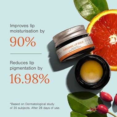 Juicy Chemistry: Blood Orange & Rosehip Lip Balm, 5 g | Enriched with Natural Ceramides to Hydrate, Moisturise & Reduce Pigmentation | Formulated with Organic Castor Oil, Jojoba Oil and Vitamin E to Soothe Dry & Chapped Lips for Soft, Healthy Lips | For Men and Women | C