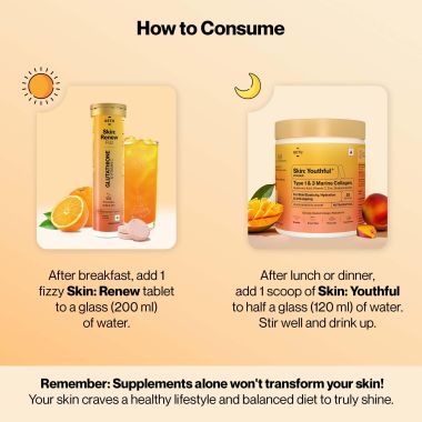 SETU: Skin Combo Pack of 2 | Skin Renew Fizz - 30 Tablets & Skin Youthful Marine Collagen Powder - 30 Scoop | Supports Detoxification