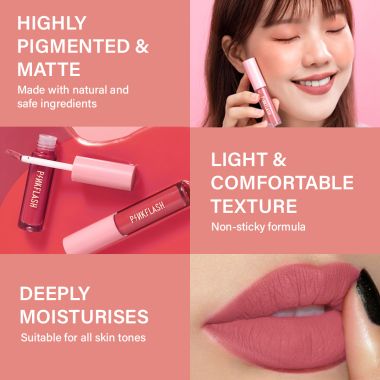 Pinkflash: L01 Melting Matte Lipcream-N04# Flamingos