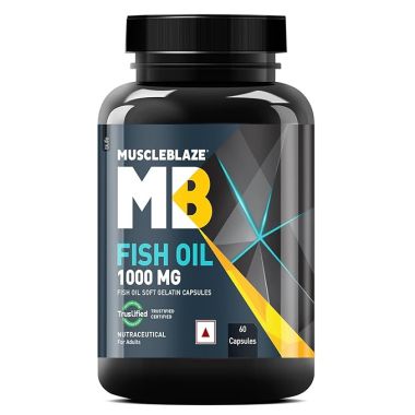 HK Vitals: Omega 3 Fish Oil, 60 Capsules | Trustified Certified for Accuracy & Purity, 1000mg Omega 3 with 180mg EPA & 120mg DHA