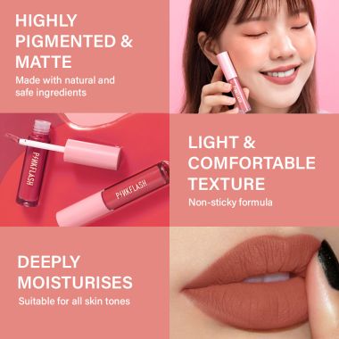 Pinkflash: L01 Melting Matte Lipcream-N05# Cookies