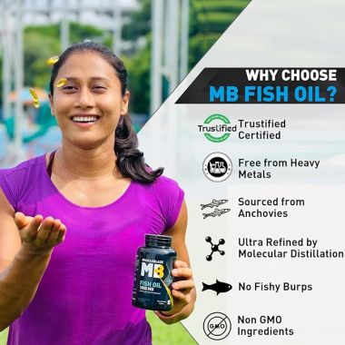 HK Vitals: Omega 3 Fish Oil, 90 Capsules Trustified Certified for Accuracy & Purity, 1000mg Omega 3 with 180mg EPA & 120mg DHA