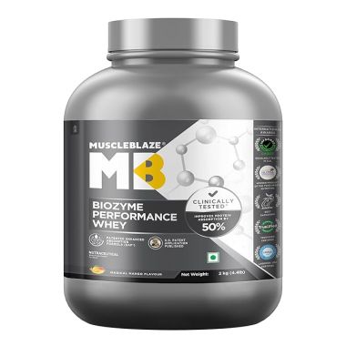 HK Vitals: Biozyme Performance Whey Protein | Clinically Tested 50% Higher Protein Absorption | Informed Choice UK, Labdoor USA Certified & US Patent Filed EAF® (Magical Mango, 2 kg / 4.4 lb)