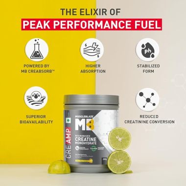 HK Vitals: Creatine Monohydrate CreAMP with CreAbsorb (Citrus Blast, 250g, 62 Servings)