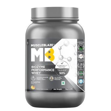 HK Vitals: Biozyme Performance Whey Protein | Clinically Tested 50% Higher Protein Absorption | Informed Choice UK, Labdoor USA Certified & US Patent Filed EAF® (Magical Mango, 1 kg / 2.2 lb)
