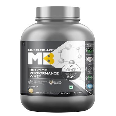 HK Vitals: Biozyme Performance Whey Protein, Labdoor USA Certified (French Vanilla Créme, 2 kg / 4.4 lb, 55 Servings)
