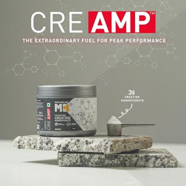 HK Vitals: Creatine Monohydrate CreAMP with CreAbsorb, Trustified Certified (100 g, Unflavoured, 32 Servings)