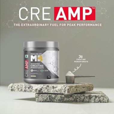 HK Vitals: Creatine Monohydrate CreAMP with CreAbsorb, Trustified Certified (400 g, Unflavoured, 129 Servings)
