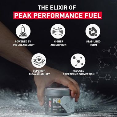 HK Vitals: Creatine Monohydrate CreAMP with CreAbsorb, Trustified Certified (100 g, Unflavoured, 32 Servings)