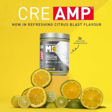 HK Vitals: Creatine Monohydrate CreAMP with CreAbsorb (Citrus Blast, 250g, 62 Servings)