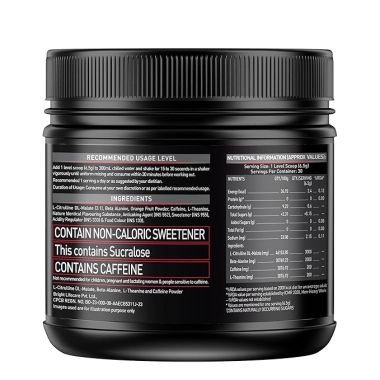 HK Vitals: Pre Workout 200 Xtreme, 200mg Caffeine, 200mg Theanine, 2000mg Beta Alanine, 3000mg Citrulline (Berry Bolt, 200 g, 30 Servings)