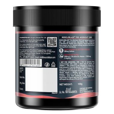 HK Vitals: Pre Workout 300, 300 mg Caffeine, 3000 mg Citrulline (Fruit Punch, 250 g, 31 Servings)