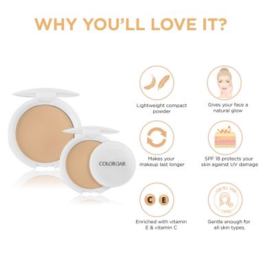 Colorbar: Radiant White UV Fairness Compact Powder With SPF 18 - 002 Shell