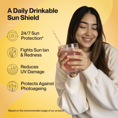 SETU: Skin Protect - First Drinkable Sunshield with Plant Based NutroxSun® & Glutathione for Advanced Sun Protection( 1 Serving, Strawberry)