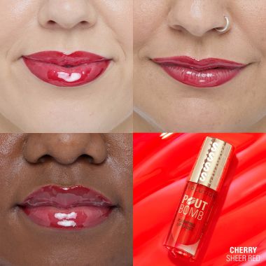 Makeup Revolution: Pout Bomb Plumping Gloss Cherry Sheer Red