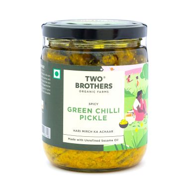 Two Brothers Organic Farms: Spicy Green Chilly Pickle (500GM)