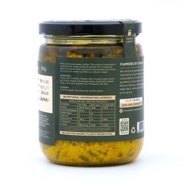 Two Brothers Organic Farms: Spicy Green Chilly Pickle (500GM)
