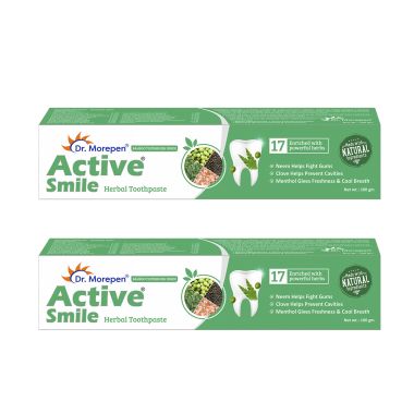 Dr. Morepen: Herbal Toothpaste with Bamboo Toothbrush -100 gm Pack of 2