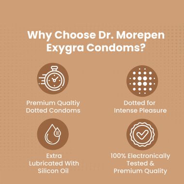 Dr. Morepen: Exygra Chocolate Flavoured Dotted Condom 10s - Pack of 2