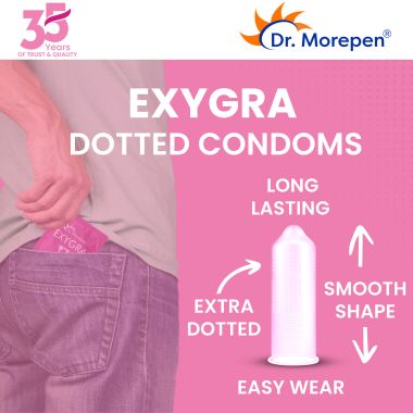 Dr. Morepen: Exygra Longest Dotted Condom 10s - Pack of 2
