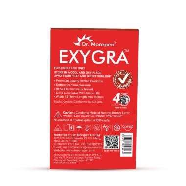 Dr. Morepen: Exygra  Strawberry Flavoured Dotted Condom 10s - Pack of 2
