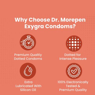 Dr. Morepen: Exygra  Strawberry Flavoured Dotted Condom 10s - Pack of 2