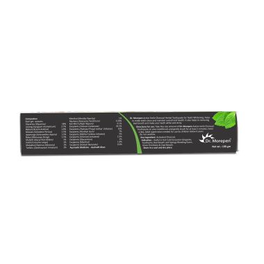 Dr. Morepen: Charcoal Toothpaste with Bamboo Toothbrush - 100gm pack of 2