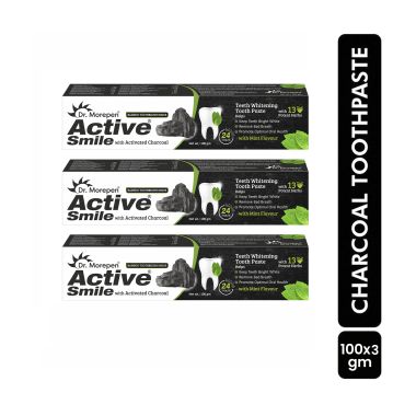 Dr. Morepen: Charcoal Toothpaste with Banboo Toothbrush - 100bm Pack of 3