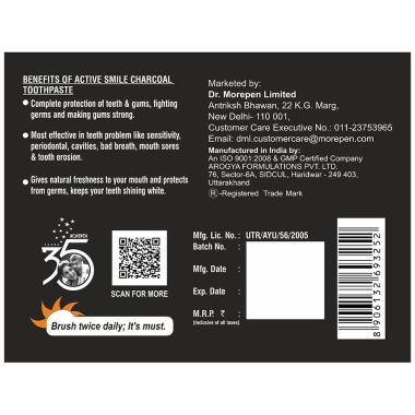 Dr. Morepen: Charcoal Toothpaste with Banboo Toothbrush - 100bm Pack of 3