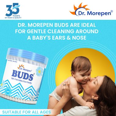 Dr. Morepen: Pure Cotton & Eco-Friendly Earbuds - 100 Cotton Buds pack of 5