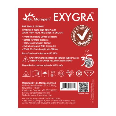 Dr. Morepen: Exygra  Strawberry Flavoured Condom - Pack of 10
