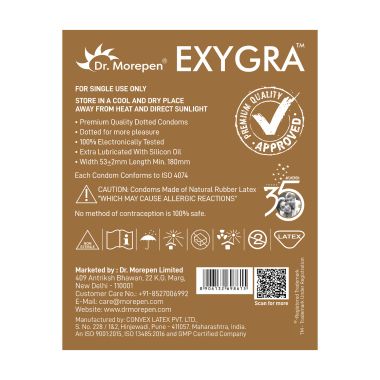 Dr. Morepen: Exygra Chocolate Flavoured Condom - Pack of 10