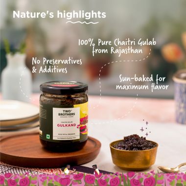 Two Brothers Organic Farms: Natural Gulkand |Rose Petal Jam (500G)