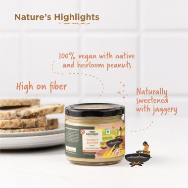 Two Brothers Organic Farms: Stoneground Creamy Peanut Butter with Jaggery (300G)