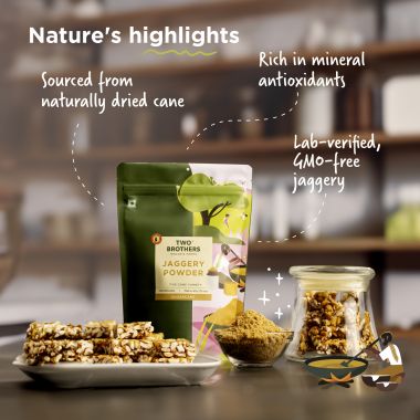 Two Brothers Organic Farms: Sugarcane Jaggery Powder (500g)