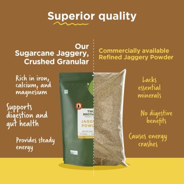 Two Brothers Organic Farms: Sugarcane Jaggery Powder (500g)