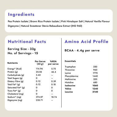 shyft: Plant Protein Isolate - Vanilla - 500gms