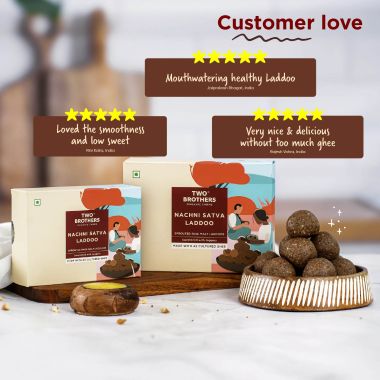 Two Brothers Organic Farms: Hand-Rolled Nachni Satva Laddoos - 175gm