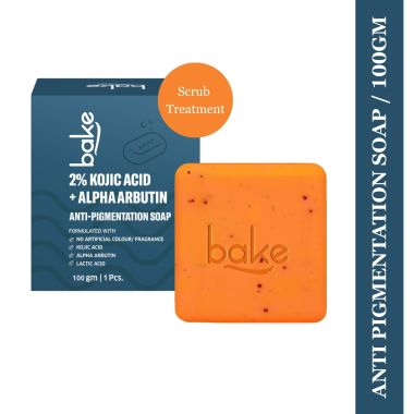 Bake Cosmetics: 2% Kojic Acid Soap with Alpha Arbutin, Lactic Acid & Niacinamide For Pigmentation, Dark Spots, Tan Removal, Brightens Underarms-Pack of 1(100g x 1)