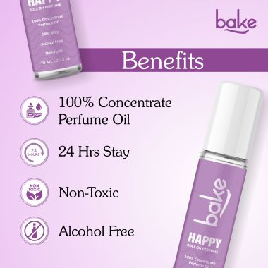 Bake Cosmetics: Happy 100% Concentrated Perfume Oil Roll on Fragrance For Men & Women-Black Currant