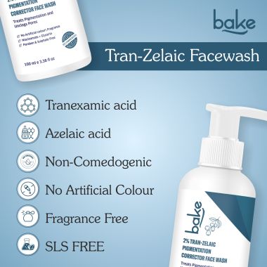 Bake Cosmetics: 2% Tran-Zelaic Pigmentation Corrector Milky Face Wash For Dark Spots and unclogged pores