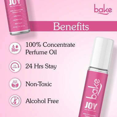 Bake Cosmetics: Joy 100% Concentrated Perfume Oil Roll on Fragrance For Men & Women-Peony