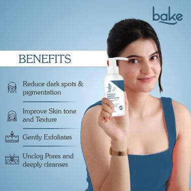 Bake Cosmetics: 2% Tran-Zelaic Pigmentation Corrector Milky Face Wash For Dark Spots and unclogged pores