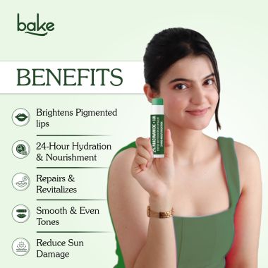 Bake Cosmetics: 2% Niacinamide + Hyaluronic Acid Tinted Butter Brightening Lip Balm 24 Hour Moisturization For Dark, Pigmented, Dry, Flaky Lips 