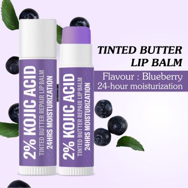Bake Cosmetics: 2% Kojic Acid Tinted Butter Lip Brightening Balm with 1% Alpha Arbutin & Glycolic Acid 24 Hours Moisturization For Dark, Pigmented, Dry, Flaky Lips | De-Tan Lip Balm