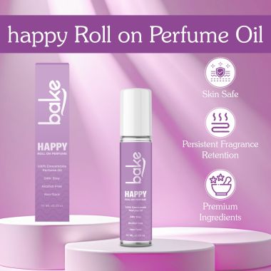 Bake Cosmetics: Happy 100% Concentrated Perfume Oil Roll on Fragrance For Men & Women-Black Currant