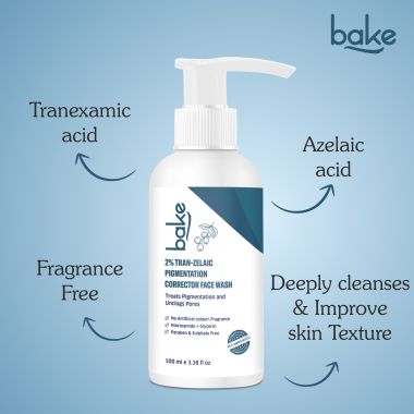 Bake Cosmetics: 2% Tran-Zelaic Pigmentation Corrector Milky Face Wash For Dark Spots and unclogged pores