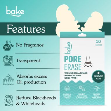 Bake Cosmetics: 2% Salicylic Acid Nose Patch for Pore Cleansing & Blackheads Removal-Pack of 10 Strips